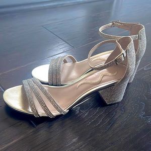 Nina Heels Sparkly Chunky Heel